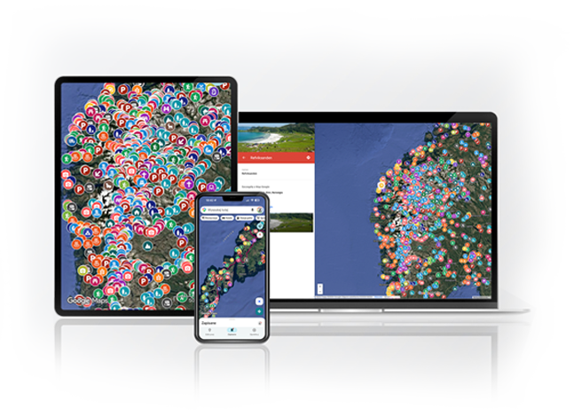 Mapa na tablecie, telefonie i laptopie