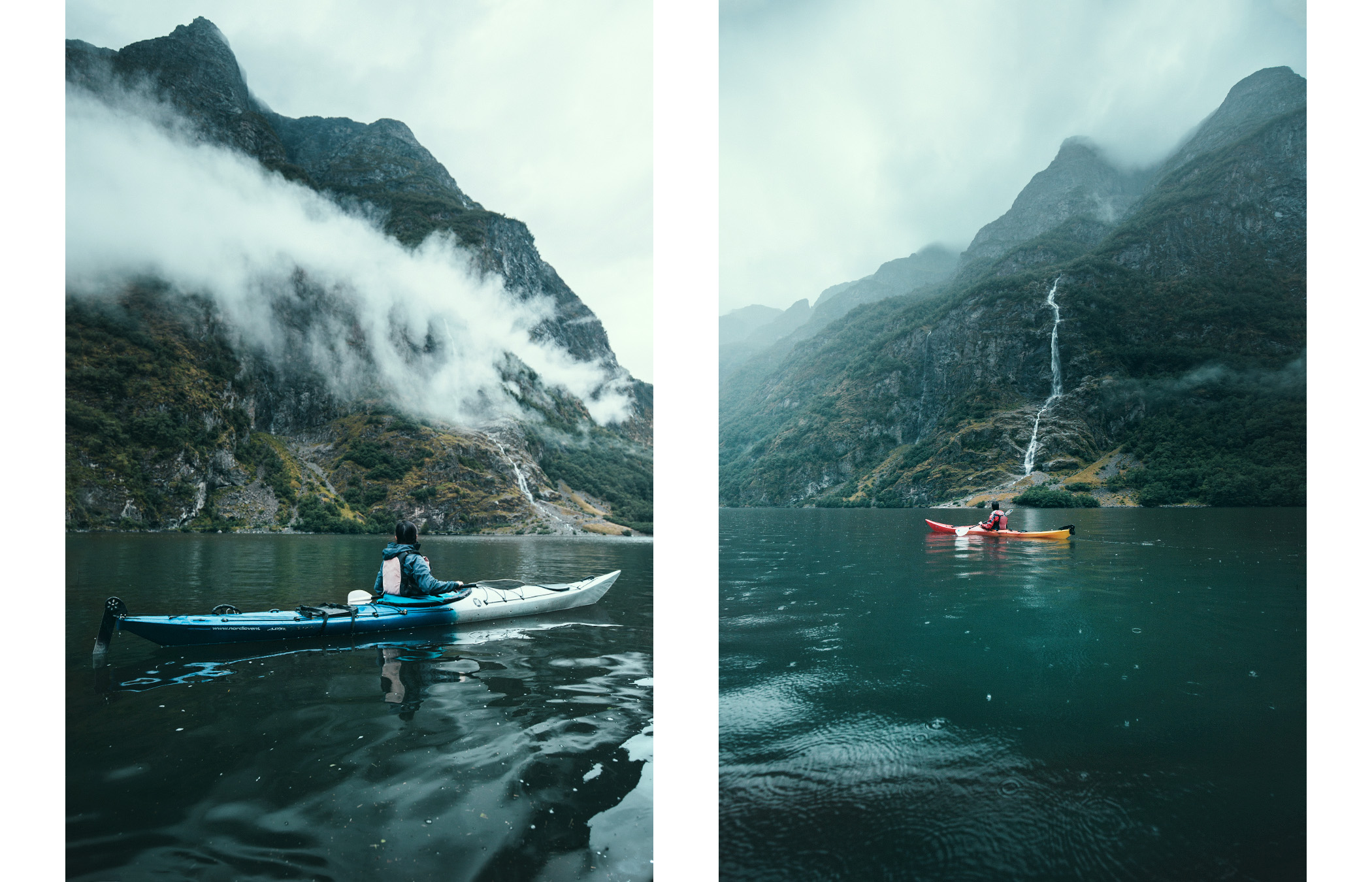 kajaki na norweskich fiordach